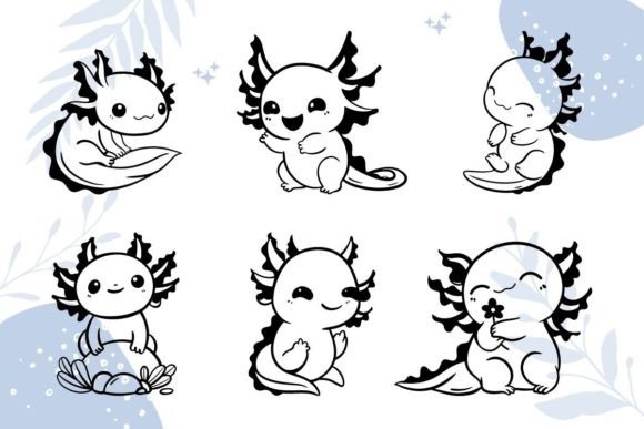 Axolotl Character SVG for Embroidery Projects