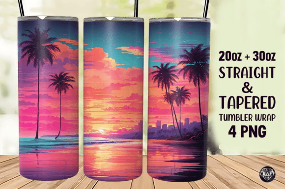 Beach Tumbler Wrap Design 20oz PNG Review