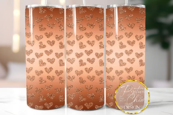 Copper Hearts Glitter Tumbler PNG Design Review