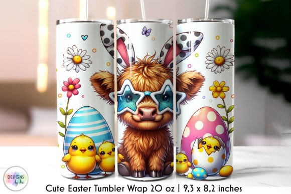 Cute Easter Highland Cow Tumbler Wrap Review