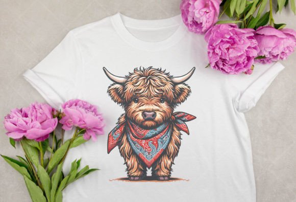 Cute Highland Png for Embroidery Projects