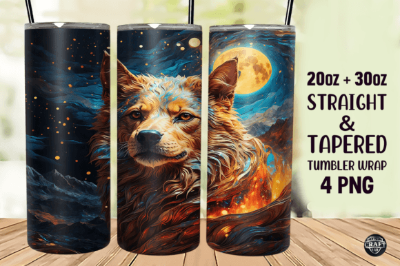 Dog with Flames Tumbler Wrap 20oz Skinny Review