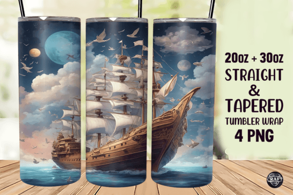 Dream Ships Tumbler Wrap 20oz Skinny PNG Review