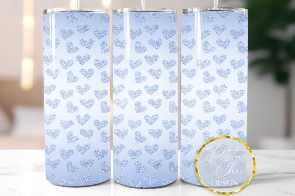 Glitter Blue Hearts Tumbler Wrap 20 Oz Review