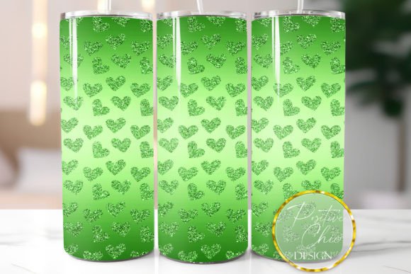 Green Tumbler Wrap Glitter Hearts Design Review