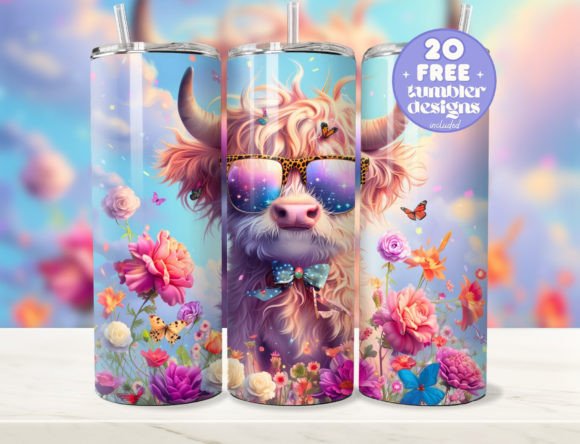 Highland Cow Tumbler Wrap Design Review