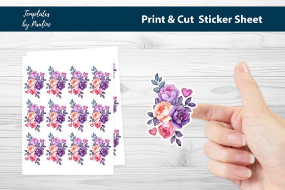 Purple Flower Printable Sticker Sheet Review