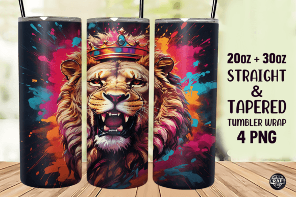 Roaring Lion Head Tumbler Wrap 20oz PNG Review