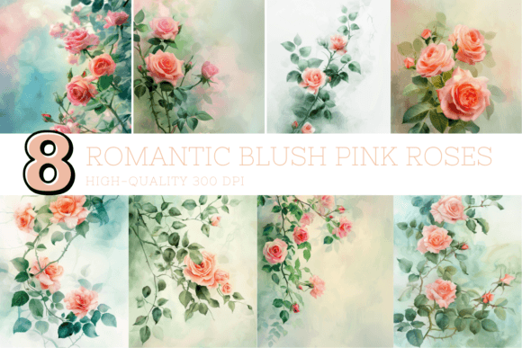 Romantic Blush Pink Roses Floral Print