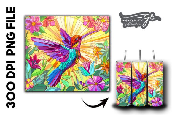 Stain Glass Hummingbird Tumbler Wrap 29