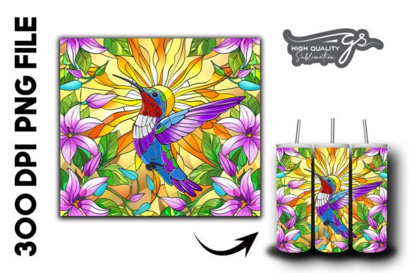 Stain Glass Hummingbird Tumbler Wrap 35