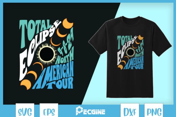 Total Eclipse 2024 Retro Groovy SVG