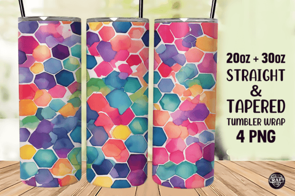 Watercolor Hexagon Tumbler Wrap 20oz PNG Review